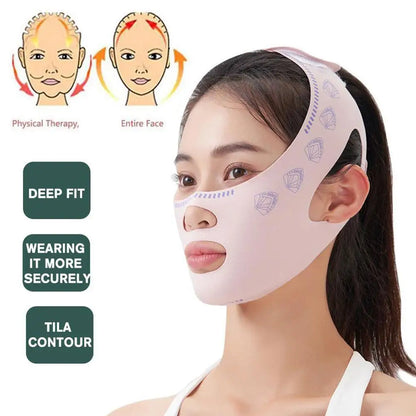 Bande faciale respirante en V – Masque minceur anti-rides – Réduction joues et double menton – Bandage visage façonnant et liftant