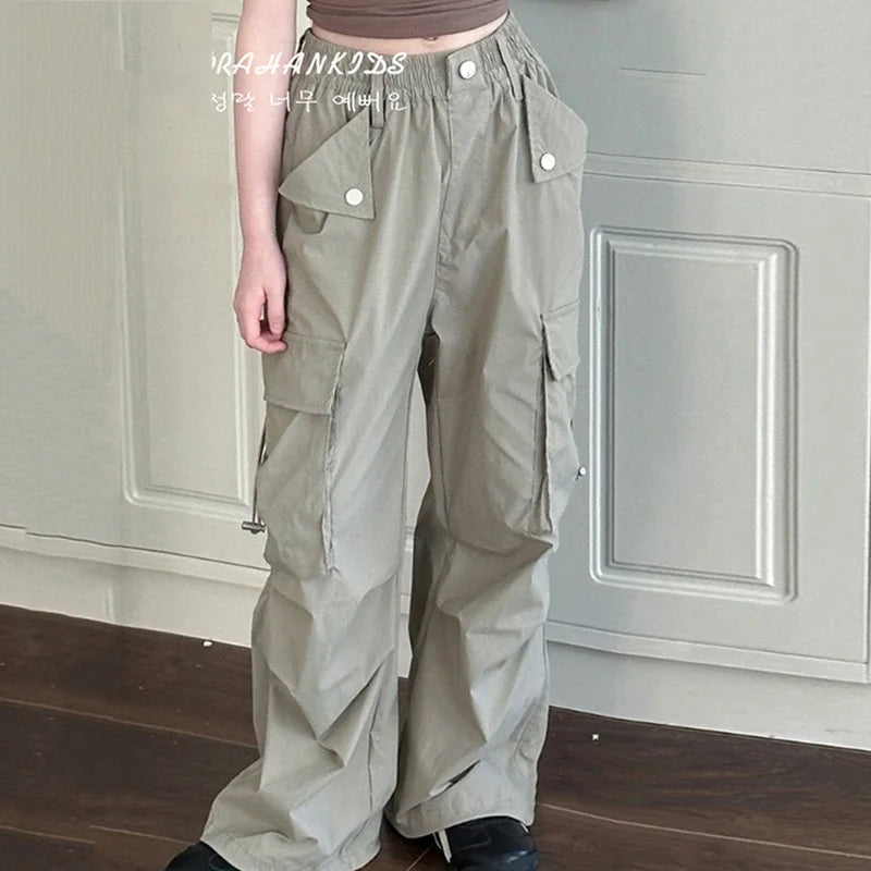 Pantalon cargo décontracté grande taille fille 5-14 ans, vêtements été .