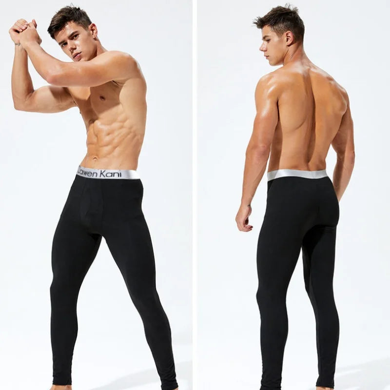 Sous-vêtements homme thermiques – Leggings longs, chauds, doux, élastiques, grande taille, hiver confortable
