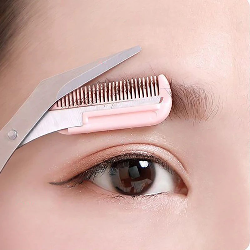 Ciseaux à sourcils inox avec peigne, outils d'épilation beauté .