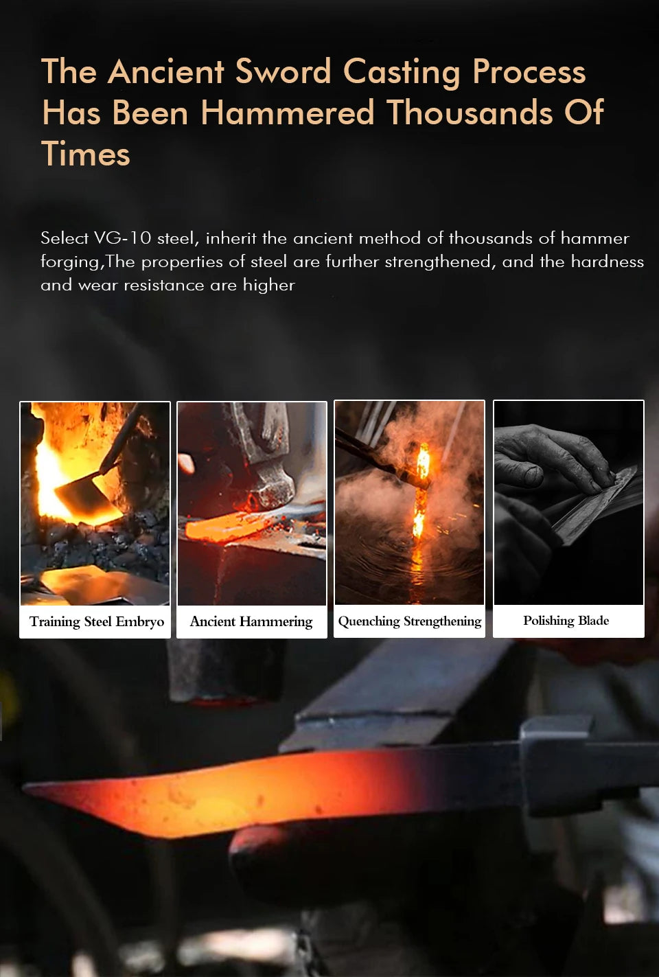 Couteau de cuisine professionnel F.YOUNG – acier Damas, chef japonais & sashimi