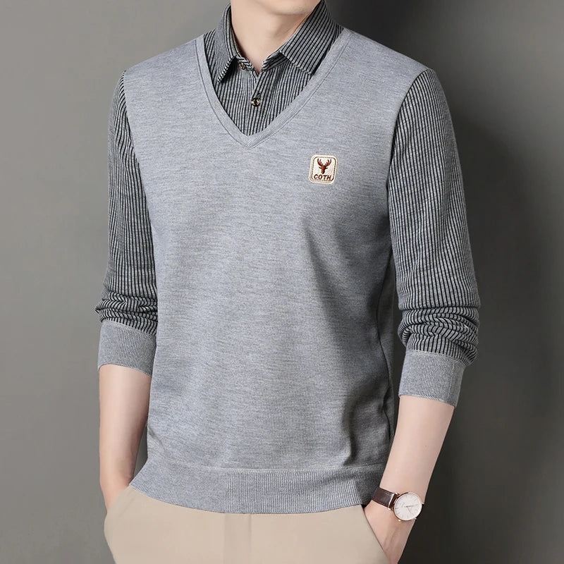 Pull Tricot Polo Homme –Luxe Style Chic