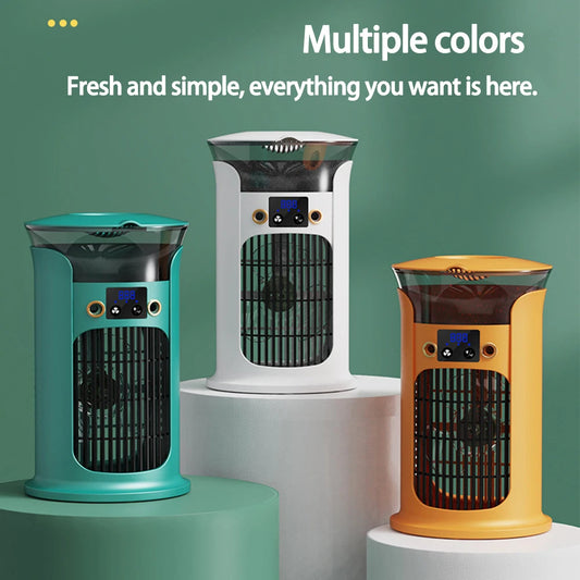 Mini Climatiseur de Bureau USB 3-en-1 : Ventilateur, Refroidisseur d'Air, Humidificateur, Veilleuse 7 Couleurs .