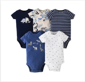 Combinaison bébé été coton, 5 pièces, dessins animés