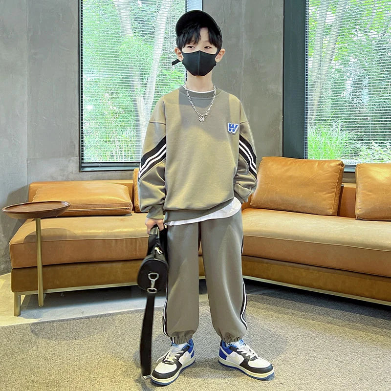 Vêtements adolescents garçons, ensemble sport 2 pièces, nouvelle mode