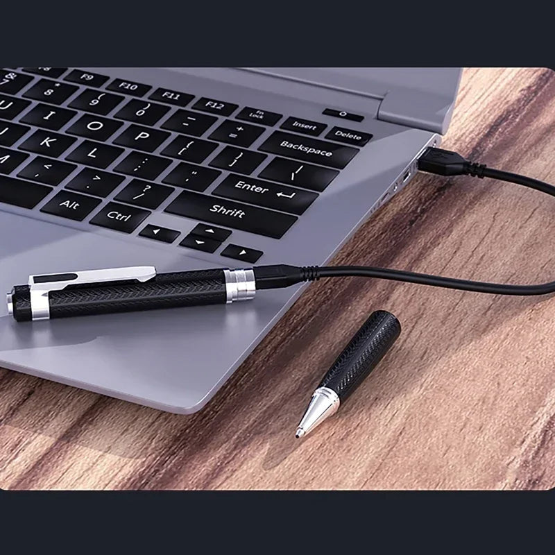 Stylo enregistreur vocal 128 Go portable USB, lecture MP3, pour conférences et cours, avec 5 recharges.