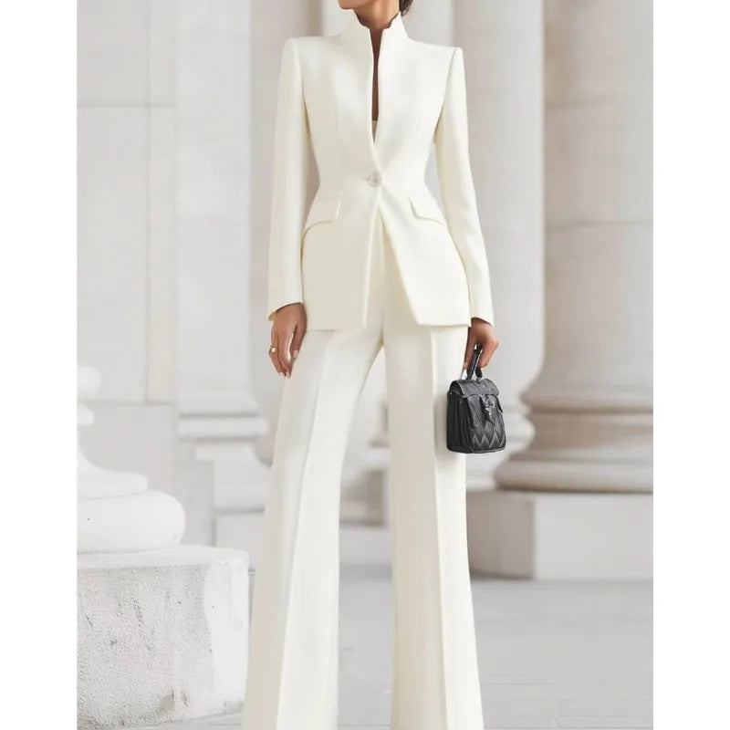 Ensemble Pantalon Femme de Bureau – Costume Professionnel Ajusté Automne