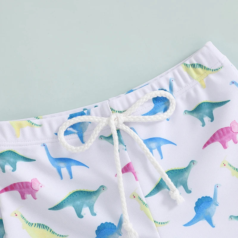 Maillot de bain pour petits garçons de 1 à 4 ans, short imprimé dinosaure/requin