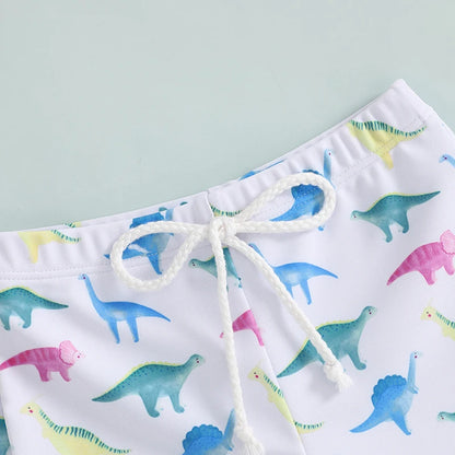Maillot de bain pour petits garçons de 1 à 4 ans, short imprimé dinosaure/requin