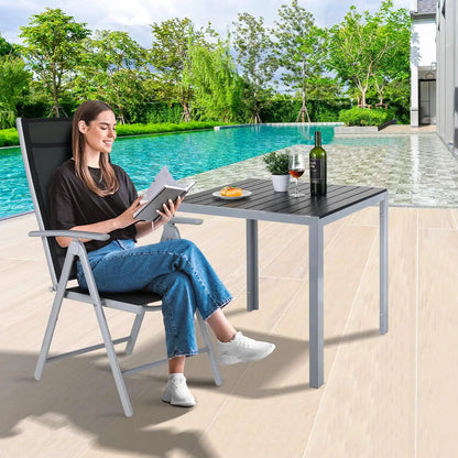 Lot de 2 chaises de jardin pliantes, dossier 7 positions, charge 150 kg .