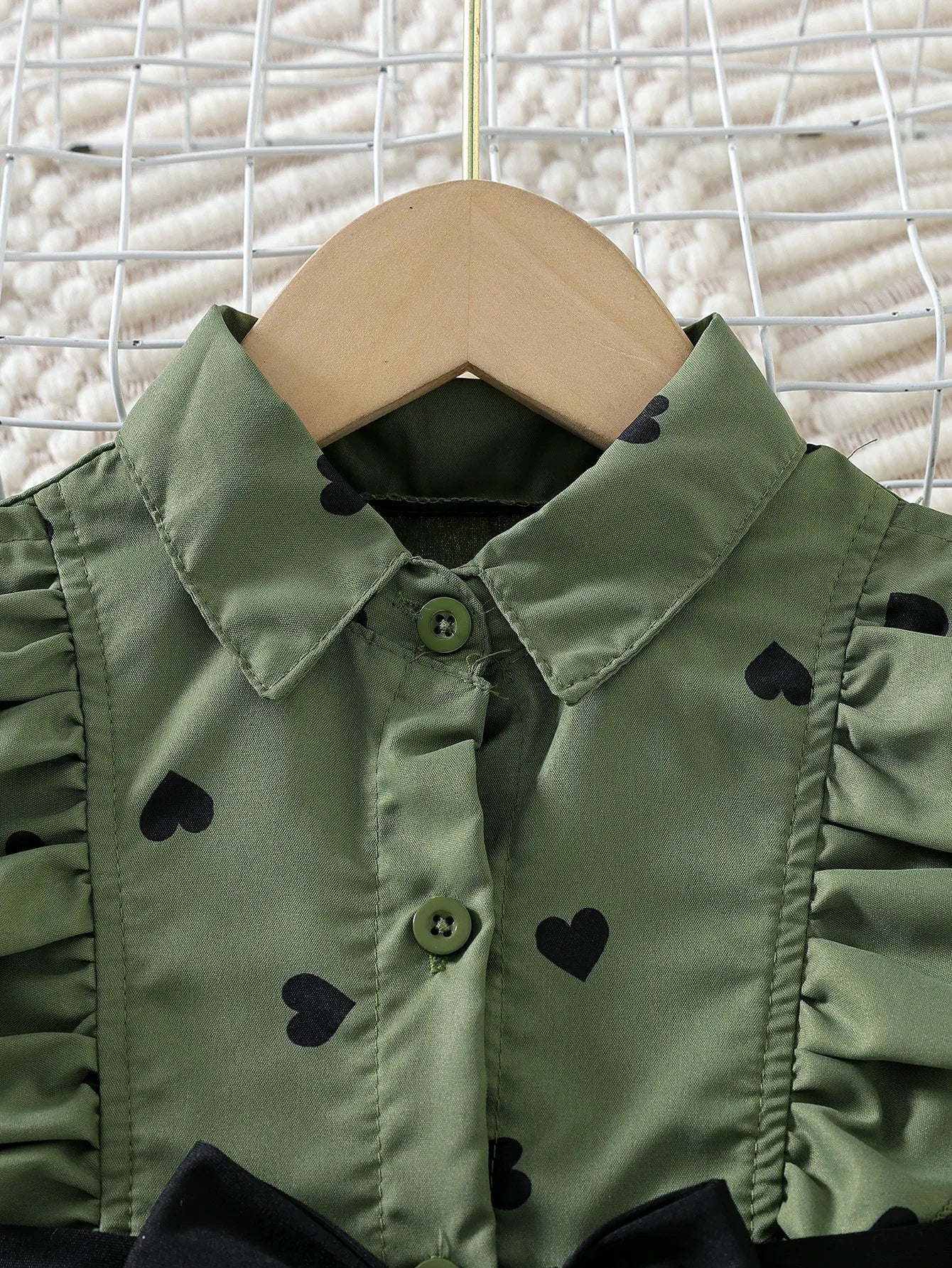 Ensemble fille 2 pièces – chemise + bas, printemps/automne (1‑8 ans)