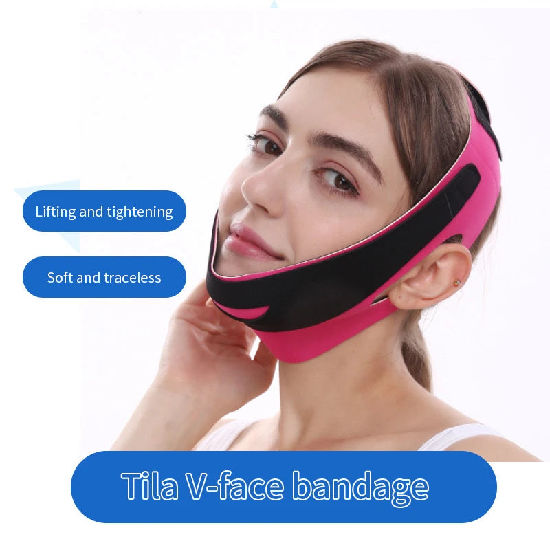 Pansement visage minceur ligne V élastique – Ceinture massage visage femmes, soulèvement menton joues, soins beauté peau
