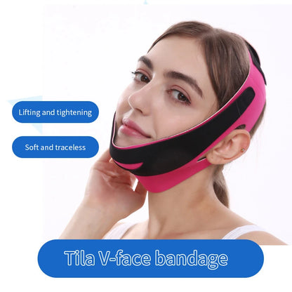 Pansement visage minceur ligne V élastique – Ceinture massage visage femmes, soulèvement menton joues, soins beauté peau