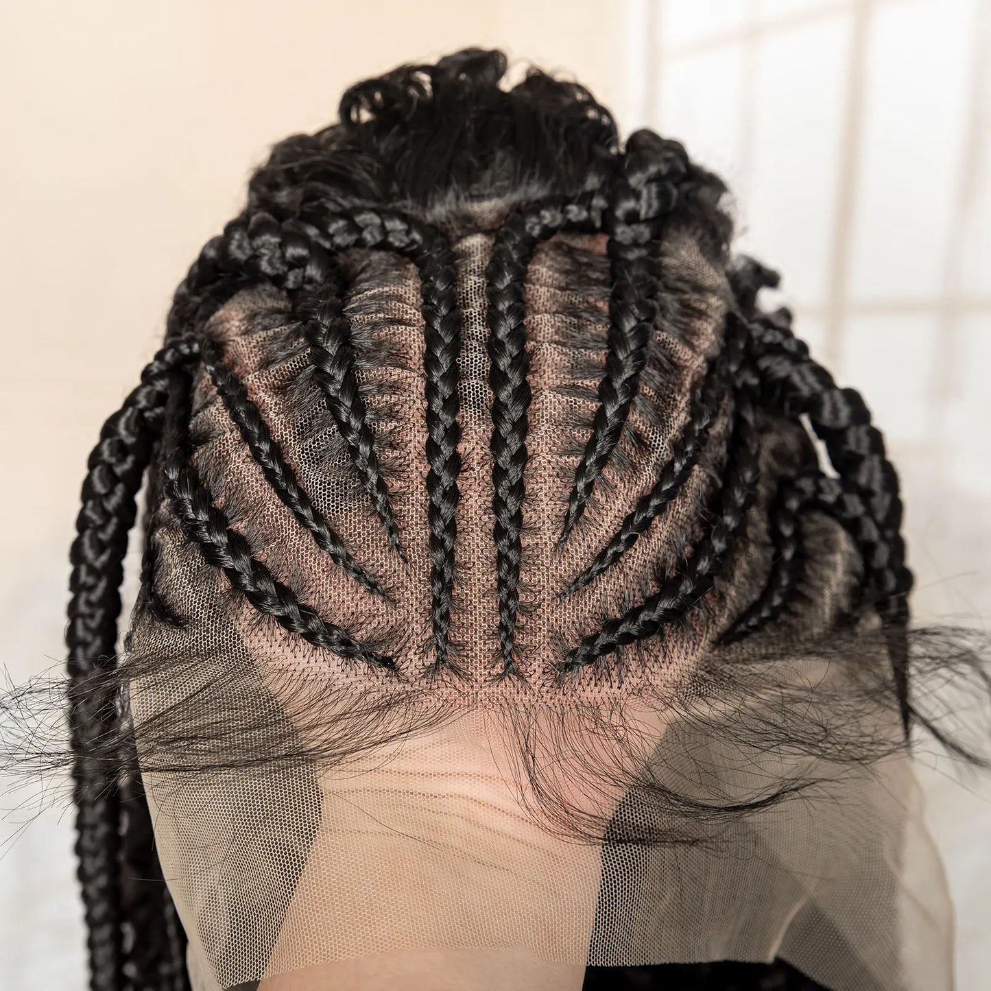 Perruque tressée synthétique Lace Frontal 13x6 22 pouces Cornrow bouclé sans nœuds