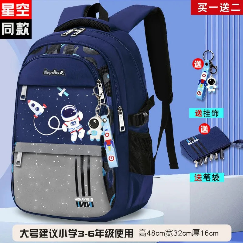 Sac à Dos d'École Étanche pour Enfant Garçon, Cartable Primaire .