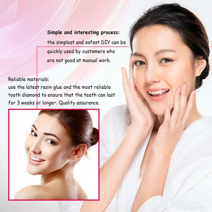 Kit gemme dentaire IMADIY, diamant blanc, facile à poser et enlever.