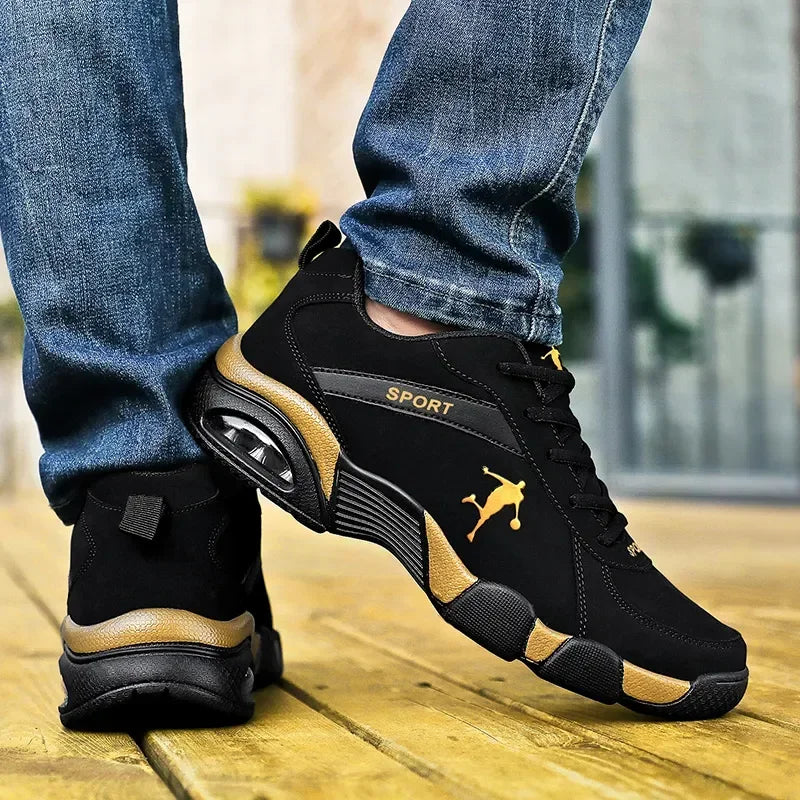 Baskets running homme cuir & maille, confort, extérieur, jogging .