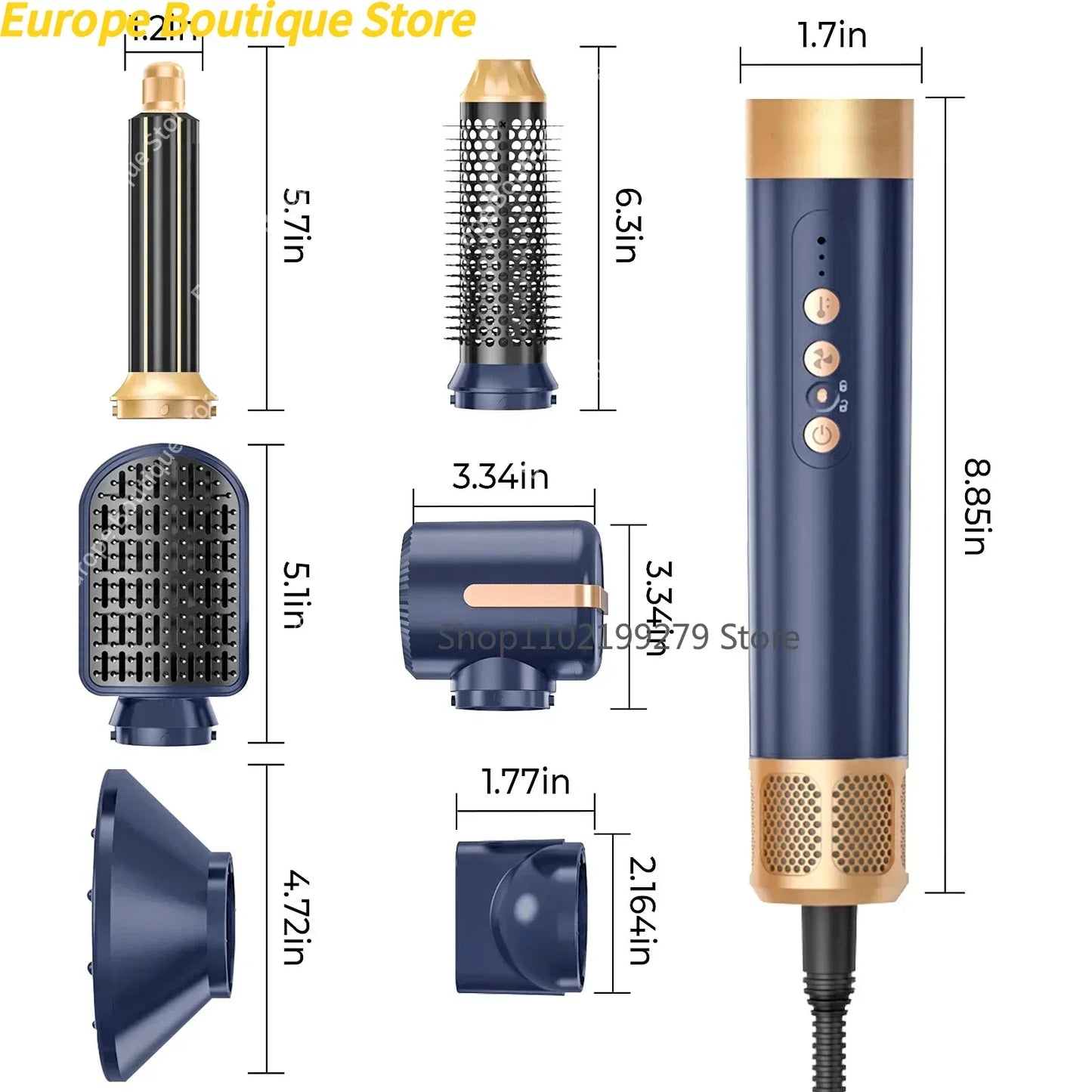 Sèche-cheveux 7 en 1 brosse ionique haute vitesse