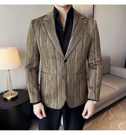 Blazer homme luxe à carreaux, Slim Fit, style britannique – Mariage & affaires .