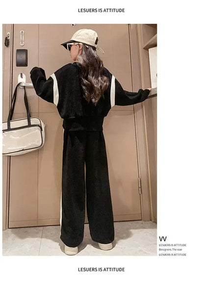 Ensemble bébé fille coréen 2 pièces 4-15 ans, style printemps, tendance oversize .