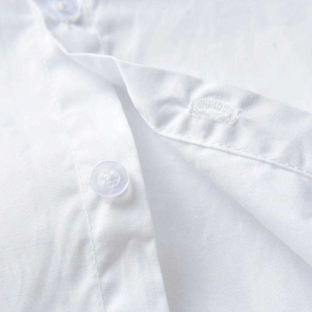 Costume blanc garçon – Baptême, mariage, chemise, pantalon à bretelles, 1-6 ans