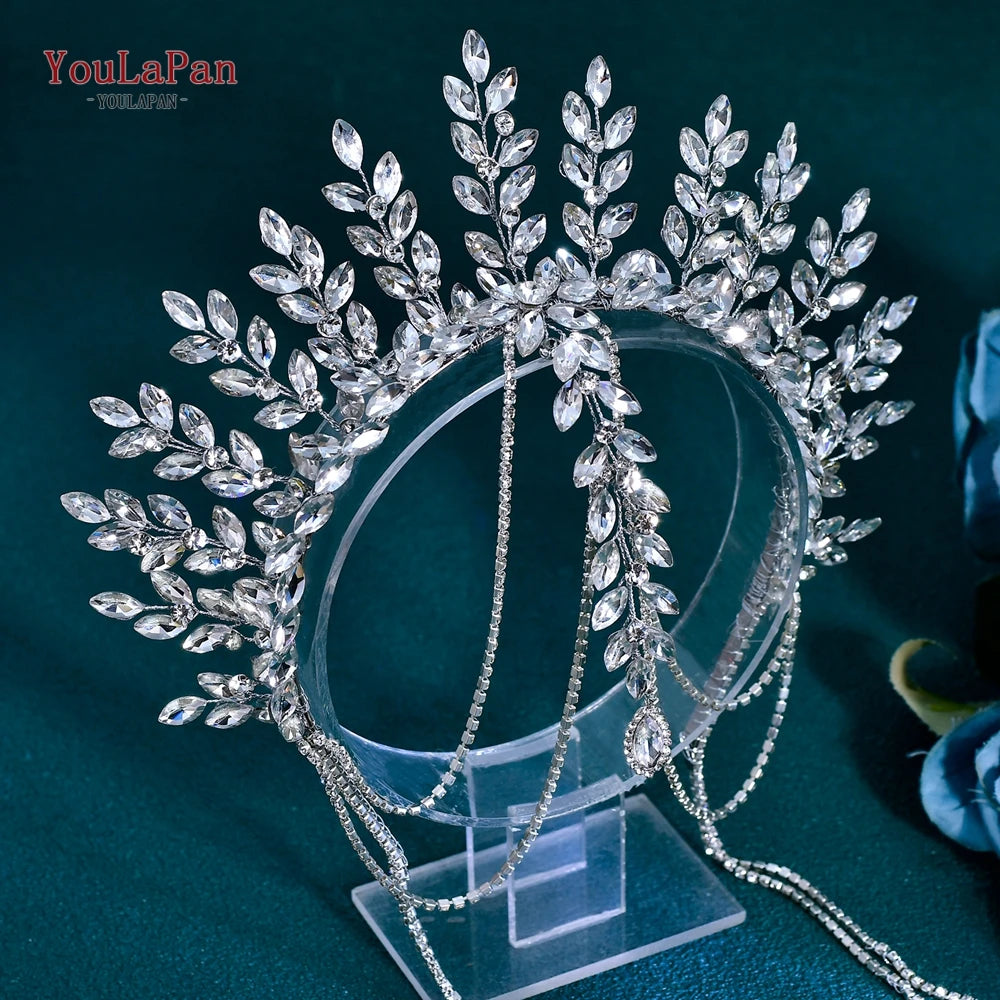 Couronne mariée YouLaPan – Faite à la main, strass luxe, diadème baroque, bijou cheveux HP952