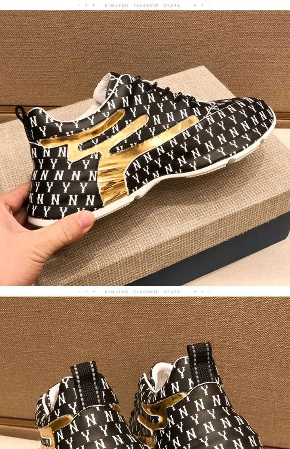 Baskets sport homme respirantes, semelle épaisse, coupe basse.