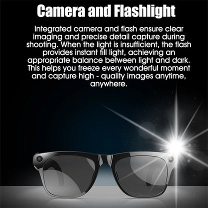 Lunettes Intelligentes 2025 4K HD AI, Bluetooth, Appels, Lampe LED, Assistant Vocal, Batterie 260mAh .