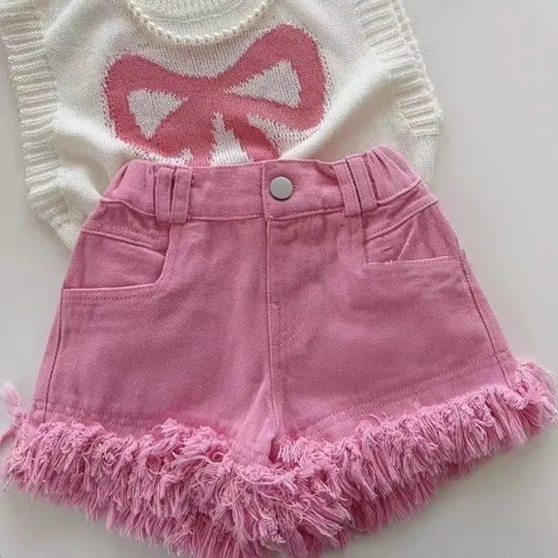 Ensemble été rayé pour bébé – Haut à manches courtes et short, fille ou garçon.