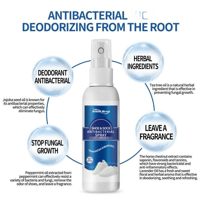 Spray déodorant antibactérien 60ml – Anti-odeur pour chaussettes et chaussures