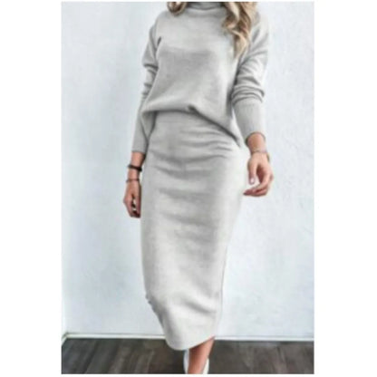 YIKOOLIN Ensemble Femme Élégant – Pull Col Montant & Jupe Ajustée, Style Chic et Moderne