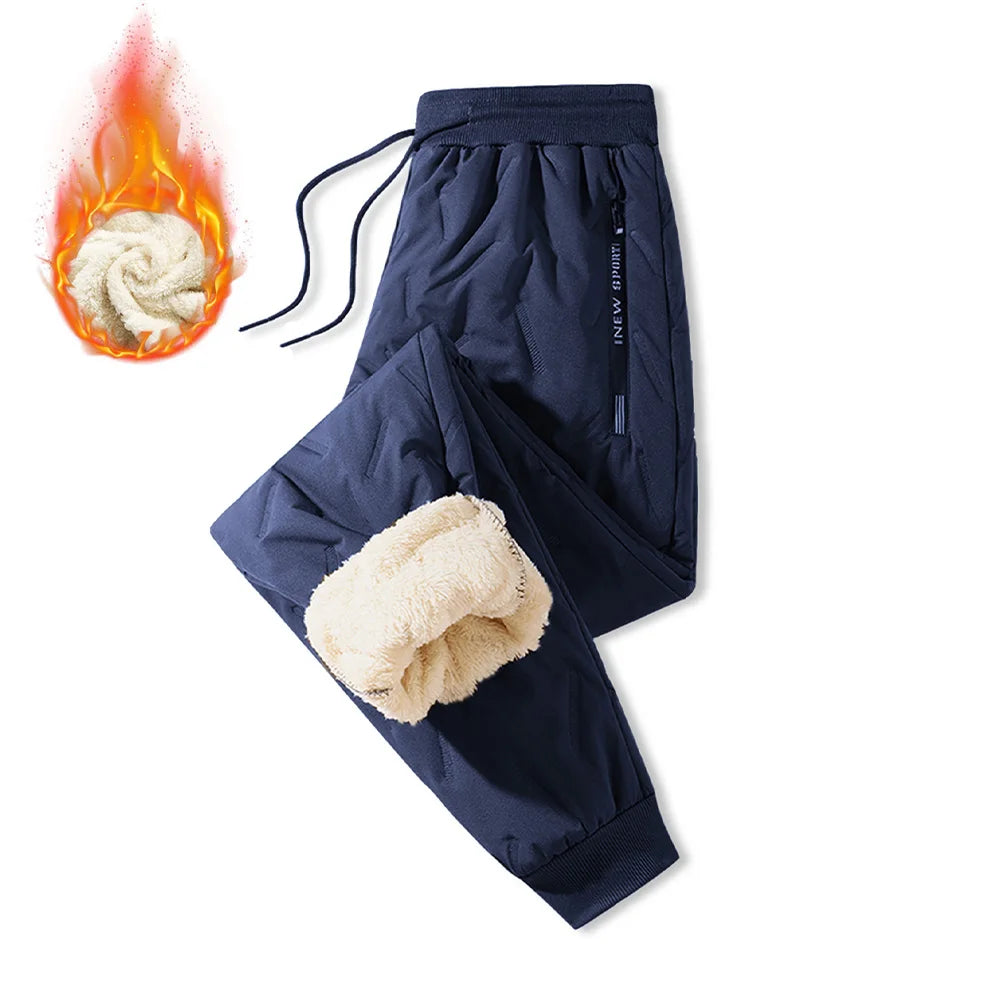 Pantalon survêtement homme hiver – Chaud, imperméable, poches zippées, style extérieur décontracté