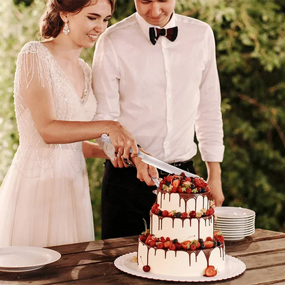 Ensemble pelle et spatule à gâteau en acier inox – mariage, anniversaire, fête