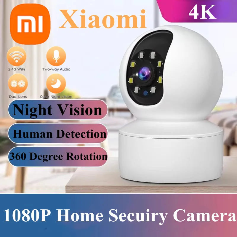 Caméra Intérieure Xiaomi 4K WiFi Rotative, Suivi Automatique, Audio 2 Voies, Vision Nocturne Couleur .