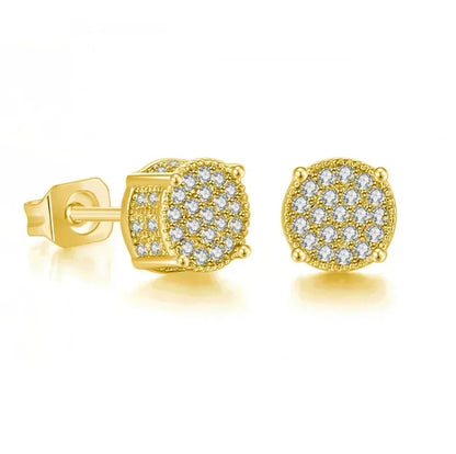 YIKOOLIN Boucles d’Oreilles Hip-Hop – Couleur Or, Cristal Brillant, Bijou Homme Tendance