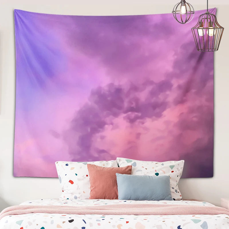 Tapisserie murale nuages mélodieux﻿– couvre-lit artiste, serviette plage, déco hippie chambre dortoir