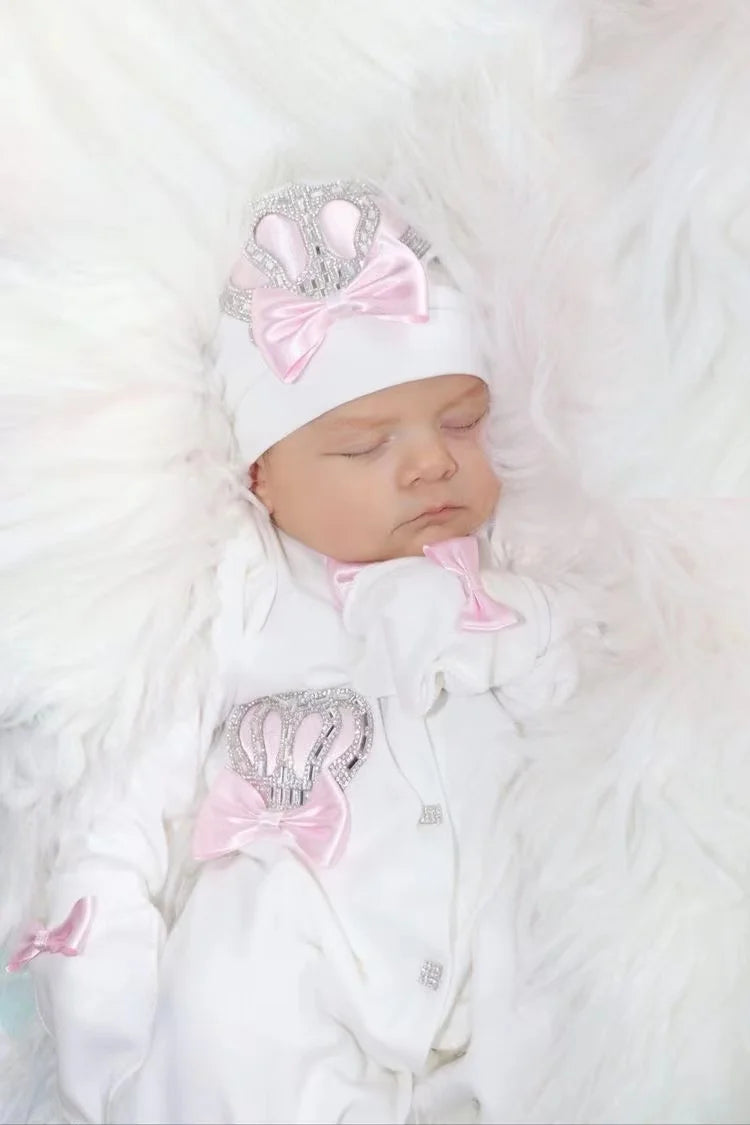 Barboteuse Bébé Jetable avec Nom, Ailes d'Ange, Sortie de Maternité .