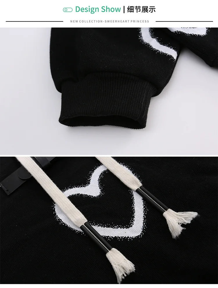 Ensemble survêtement fille 5-12 ans, sweat à capuche et pantalon, automne-hiver .