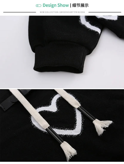 Ensemble survêtement fille 5-12 ans, sweat à capuche et pantalon, automne-hiver .