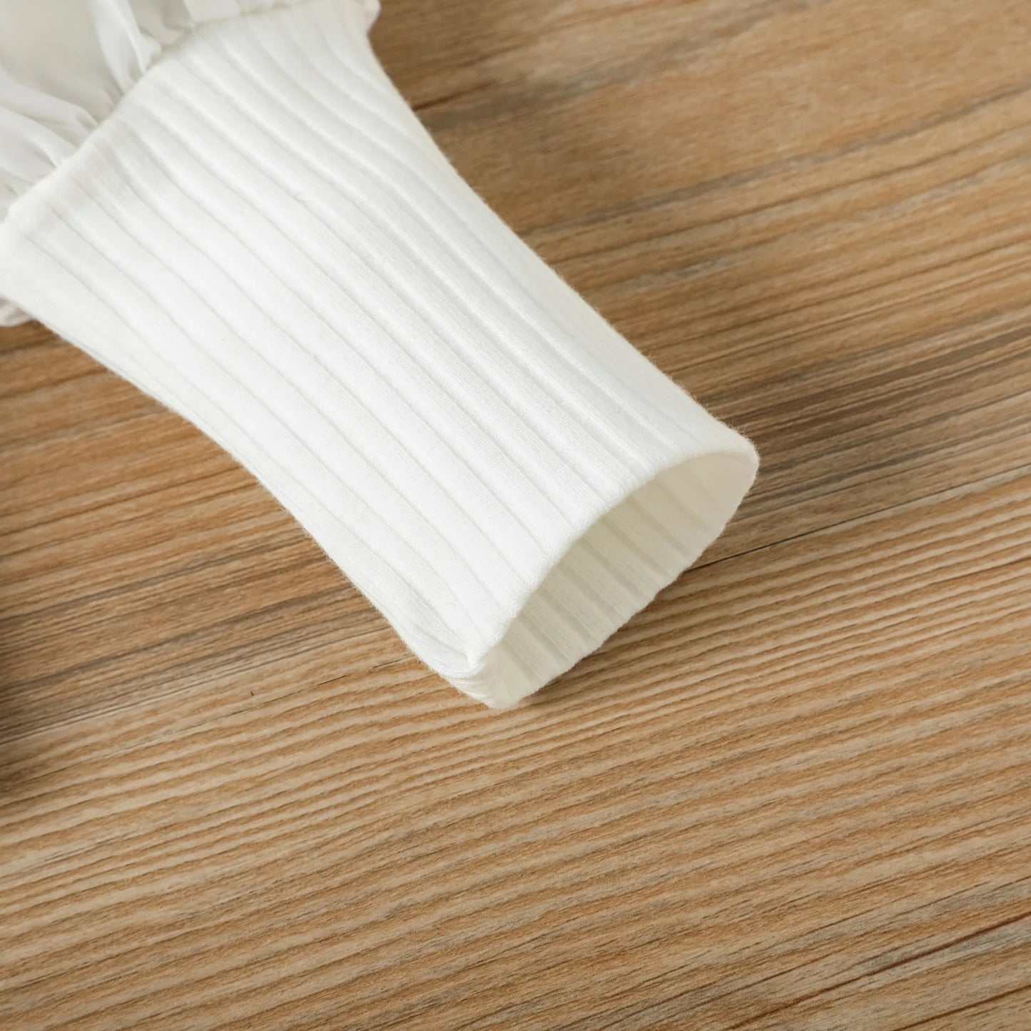 Ensemble fille 2 pièces – chemisier côtelé & pantalon cuir PU avec ceinture (1‑6 ans)