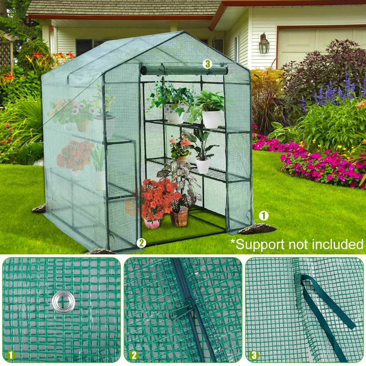 Serre extérieure coupe-vent et froid, housse de protection imperméable pour plantes et jardin, idéale fleurs et légumes