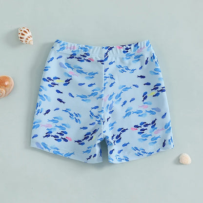 Maillot de bain pour petits garçons de 1 à 4 ans, short imprimé dinosaure/requin
