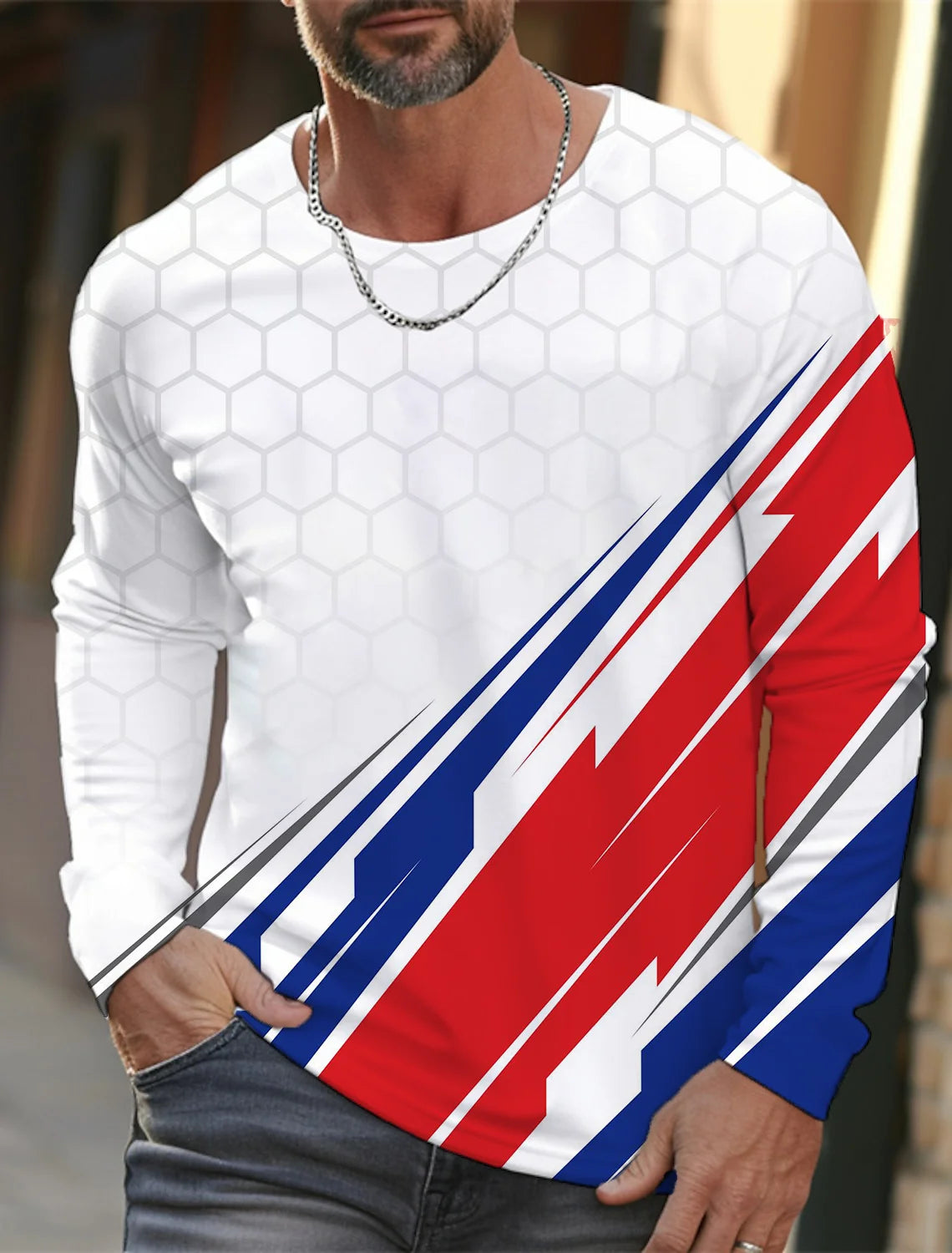 Men's round neck T-shirt, 3D printing, high definition