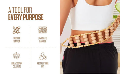 Rouleau de Massage Bois – Soulagement Musculaire, Sculpture du Corps .