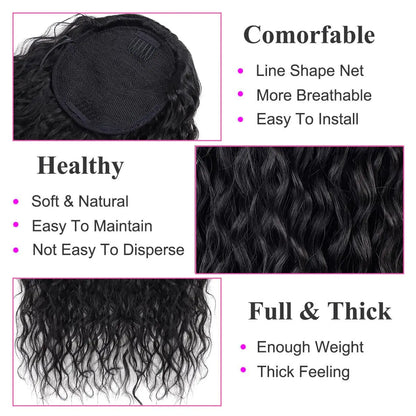 Perruque Synthétique Bouclée 24'' Queue de Cheval Résistante﻿