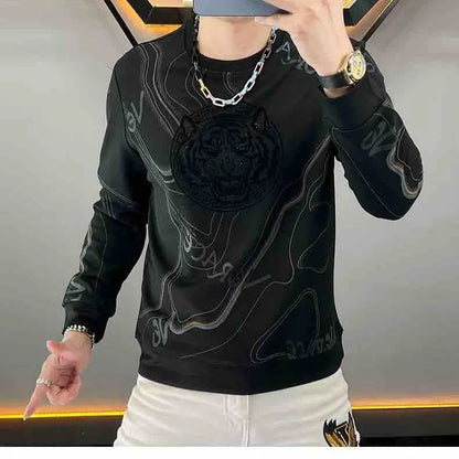 Pull Léger Homme – Col Rond, Manches Longues, Haut de Base Style Américain, Luxe décontracté, Nouveau Design