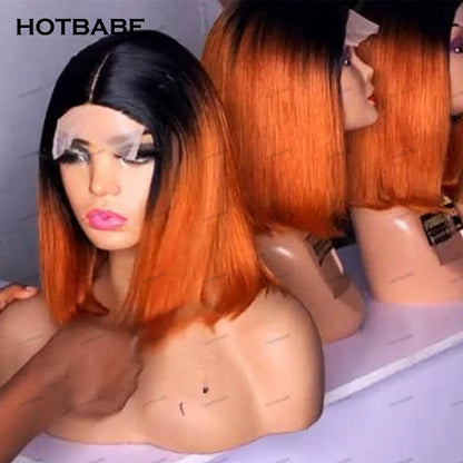 Perruque Bob lace front sans colle – cheveux lisses HD 13x6/360