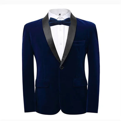 Blazer homme Slim Fit velours doré, un bouton, bleu/rouge/vert – Soirée & mariage .