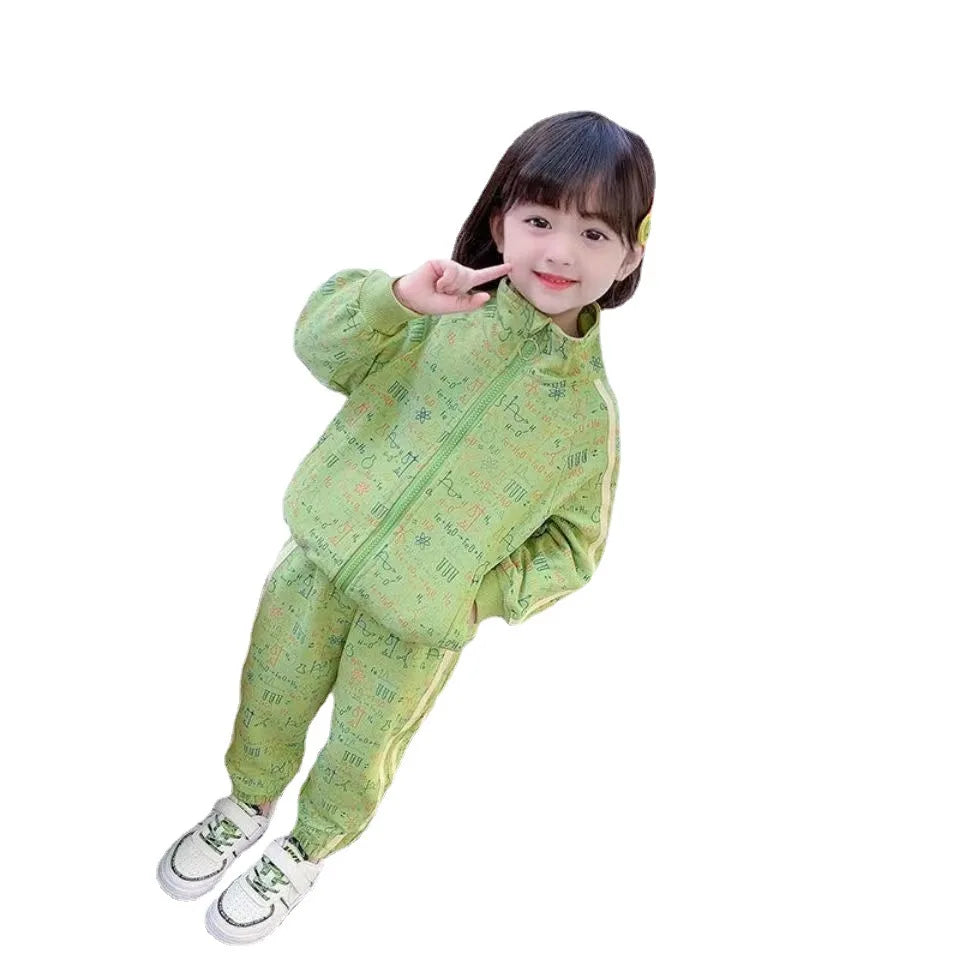 Tenue 2 pièces fille – Survêtement veste zippée et pantalon, 2‑8 ans