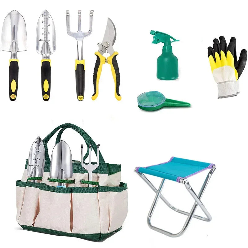 Ensemble d'Accessoires Jardinage 13 Pièces  – Kit Complet de Plantation et Garniture pour Jardin Extérieur